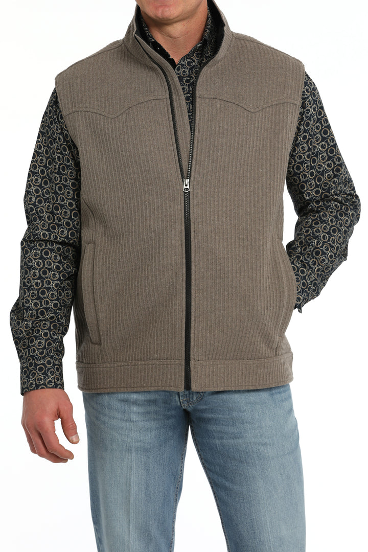 Cinch Mens Bonded Khaki Wooly Vest