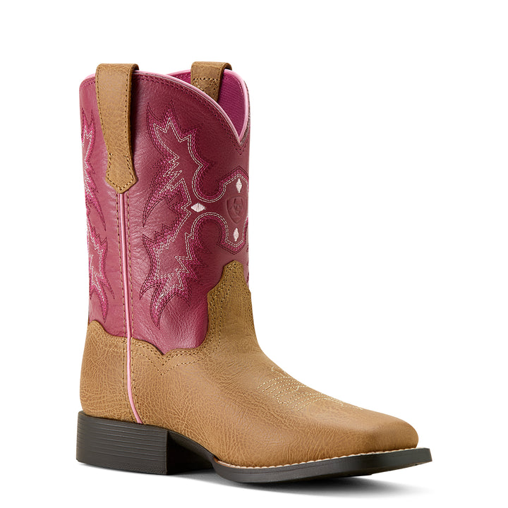 Ariat Girls Tombstone Wide Square Toe Western Boots