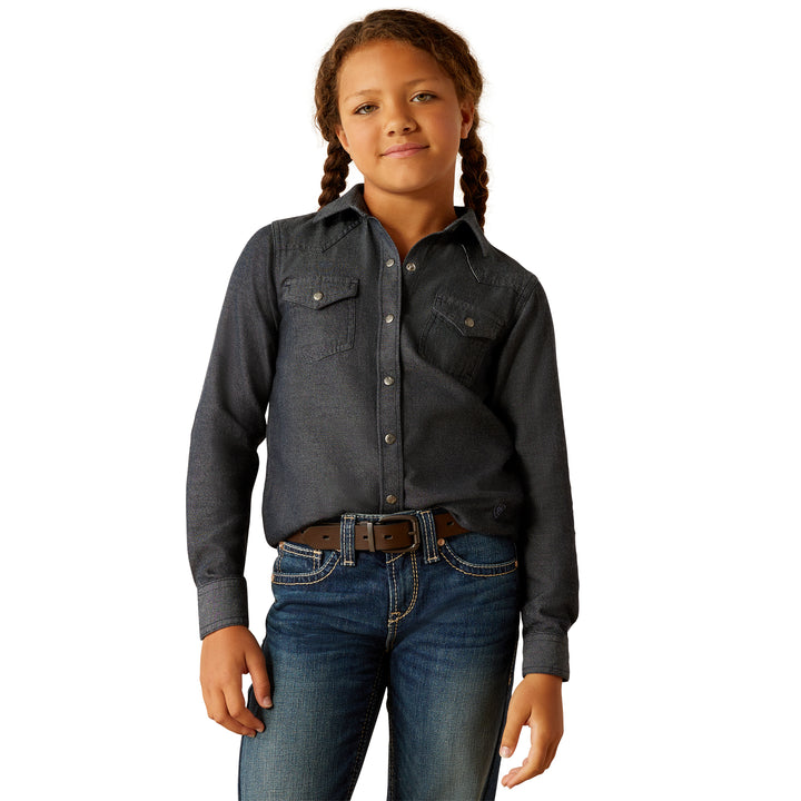 Ariat Girls Blue Chambray Shirt