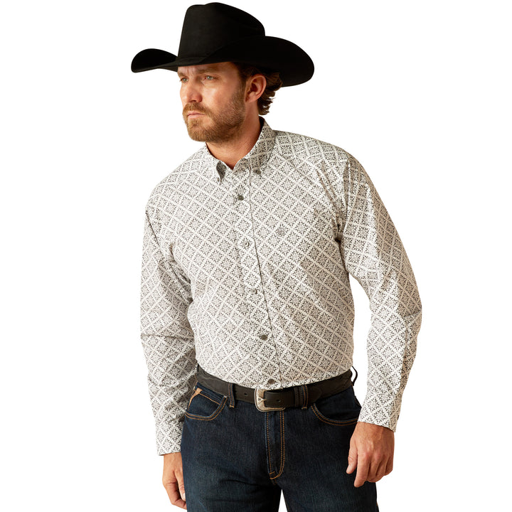 Ariat Mens White Jagger Long Sleeve Shirt