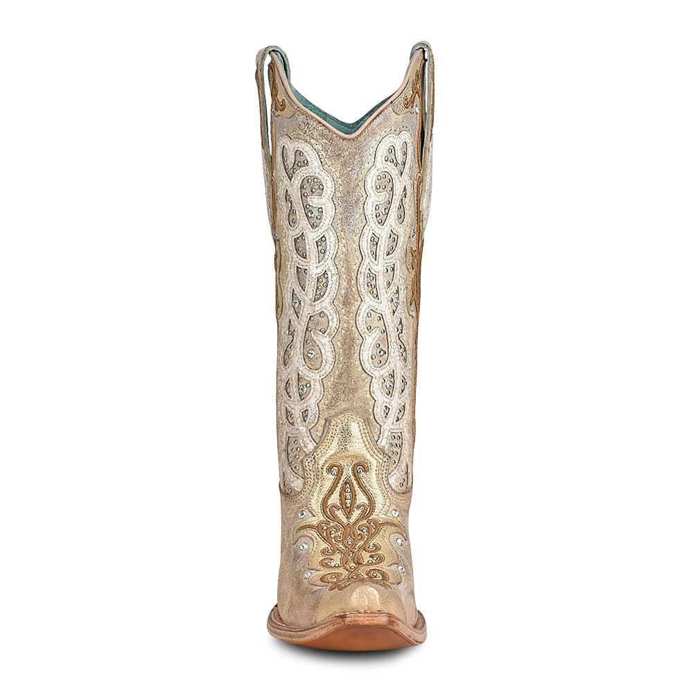 Corral Womens Golden Bone Overlay Boots