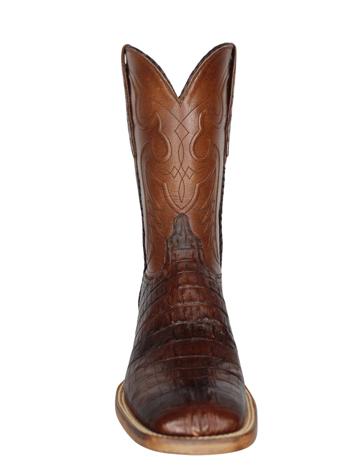 Black Jack Mens Brown Brushoff Caiman Tail Boots