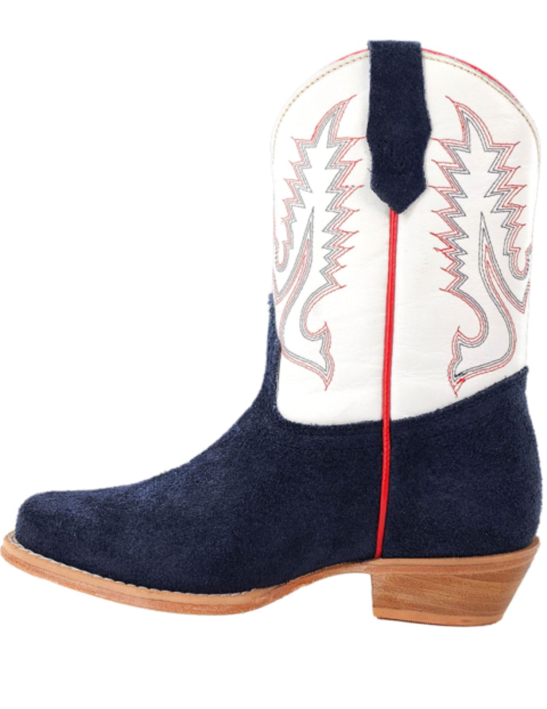 R. Watson Navy Roughout Narrow Square Toe Boots