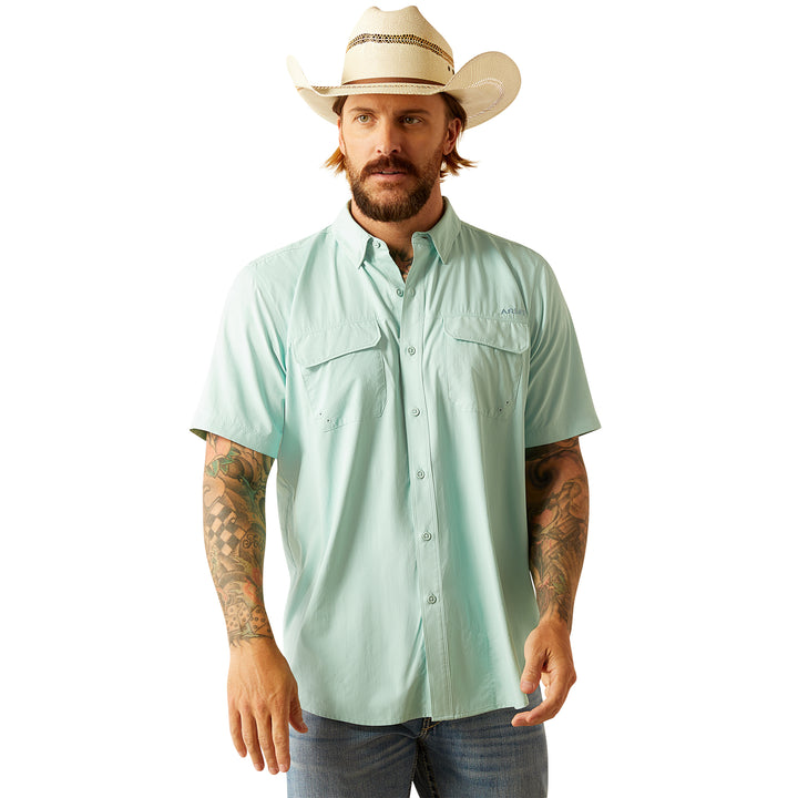 Ariat Mens Eggshell Blue VentTEK Outbound Fitted Shirt