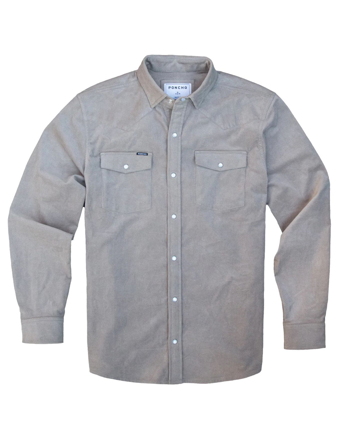 Poncho Mens Mouflon Corduroy Pearl Snap Shirt