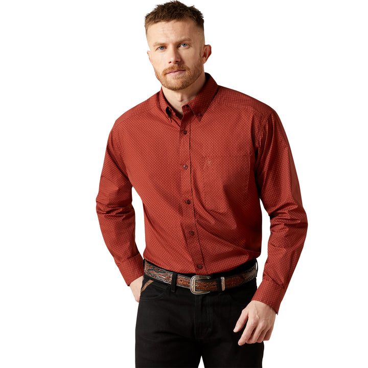 Ariat Mens Dark Red Wren Classic Fit Shirt