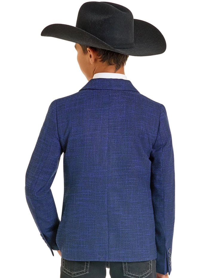 Panhandle Boys Navy Basket Weave Sports Coat