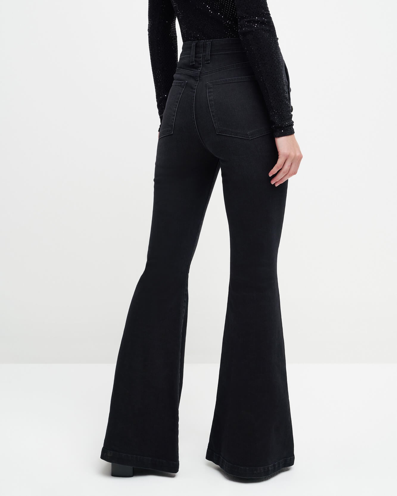 7 For Man Kind Womens Black Portia Mega Flare Jeans – Texas Boot