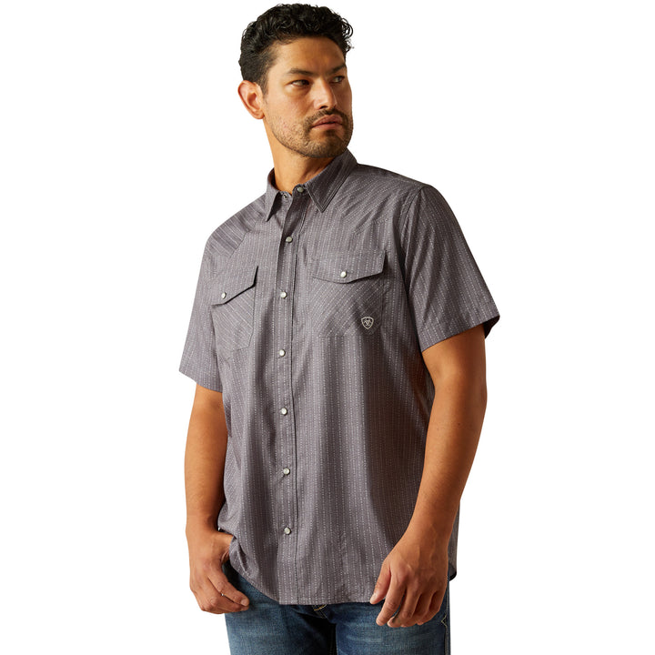 Ariat Mens Grey VentTEK Western Fitted Shirt