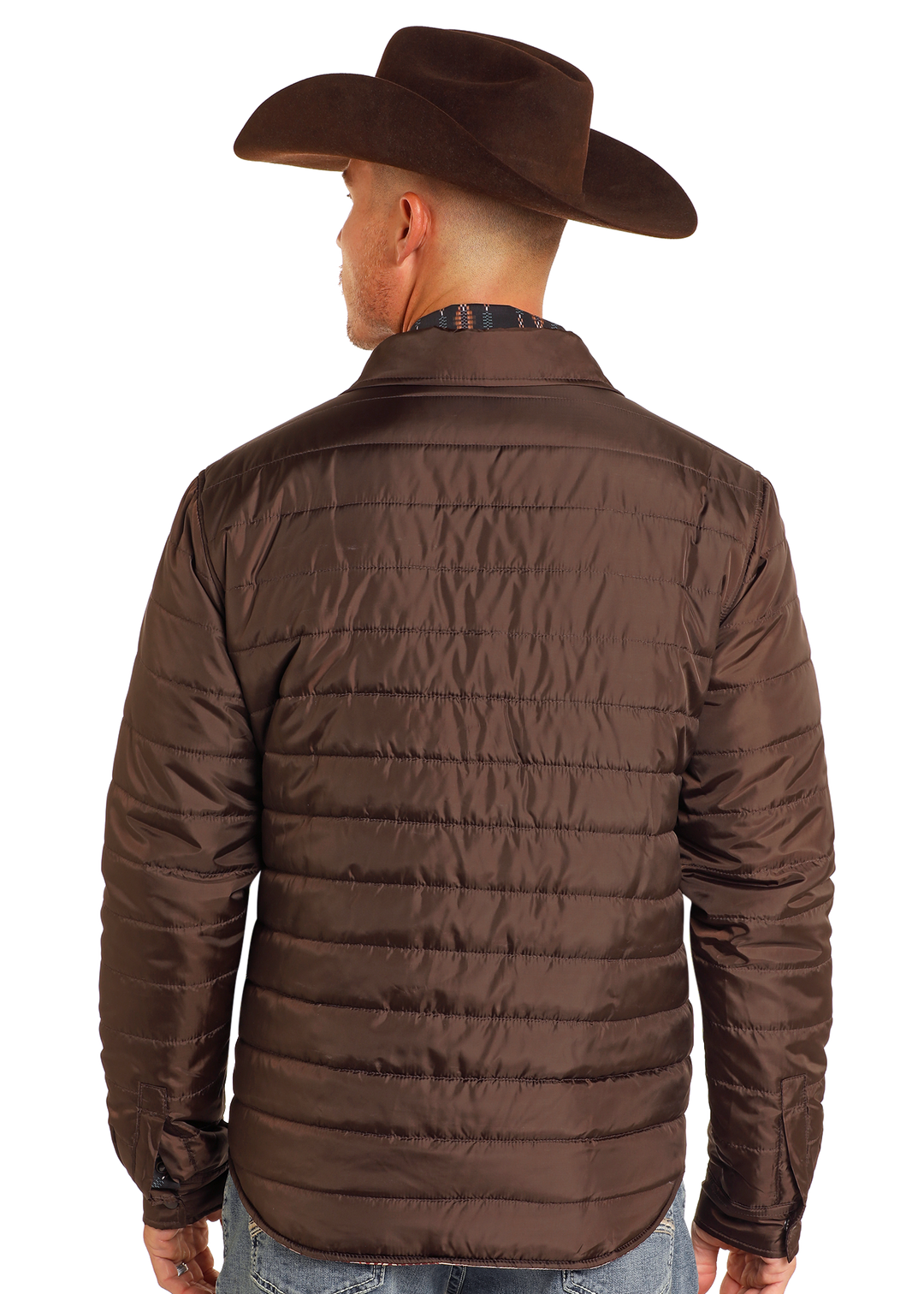 Panhandle Mens Dark Brown Puffer Jacket