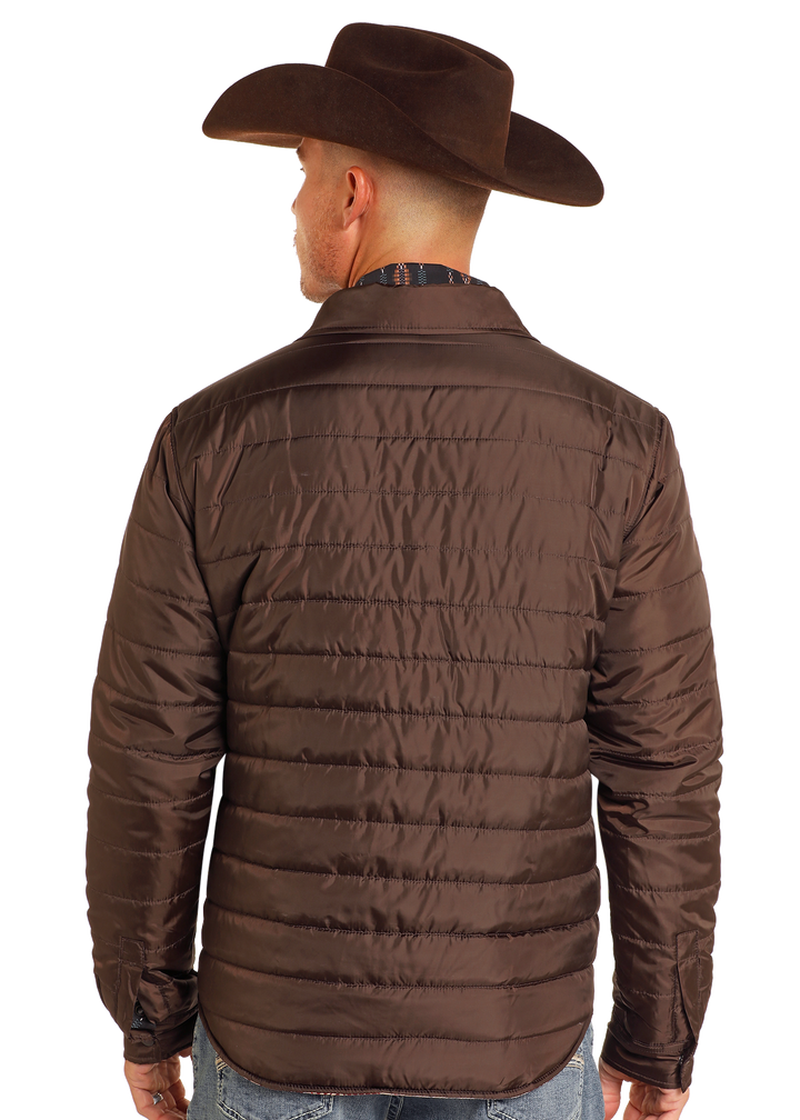 Panhandle Mens Dark Brown Puffer Jacket