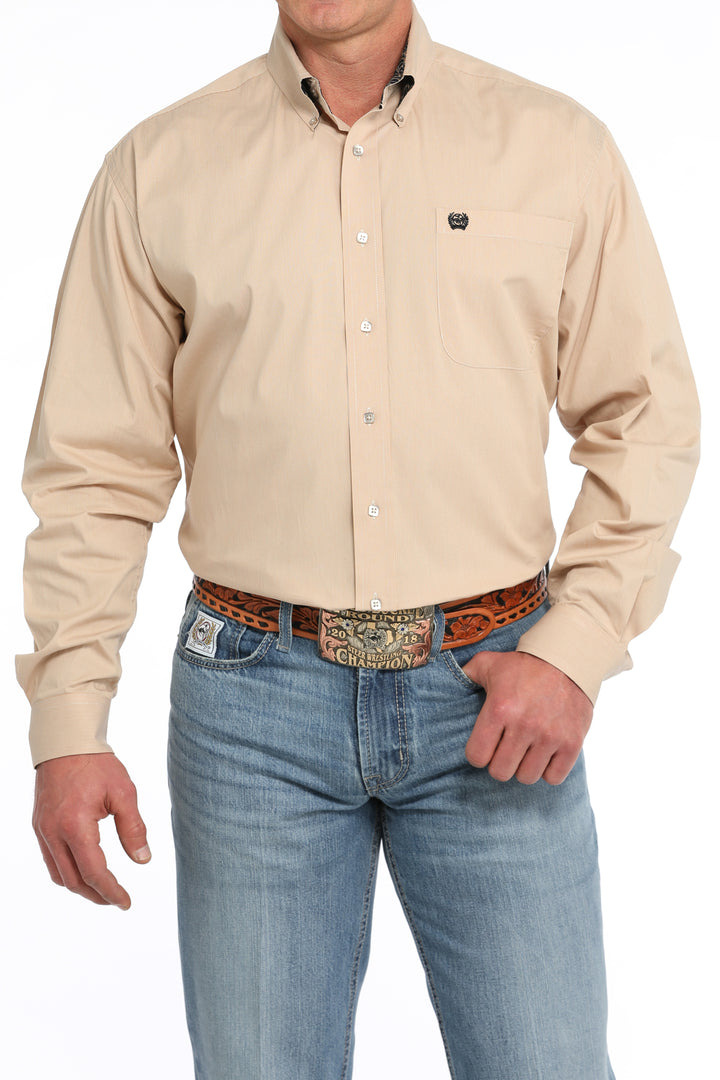 Cinch Mens Gold Microstripe Long Sleeve Shirt