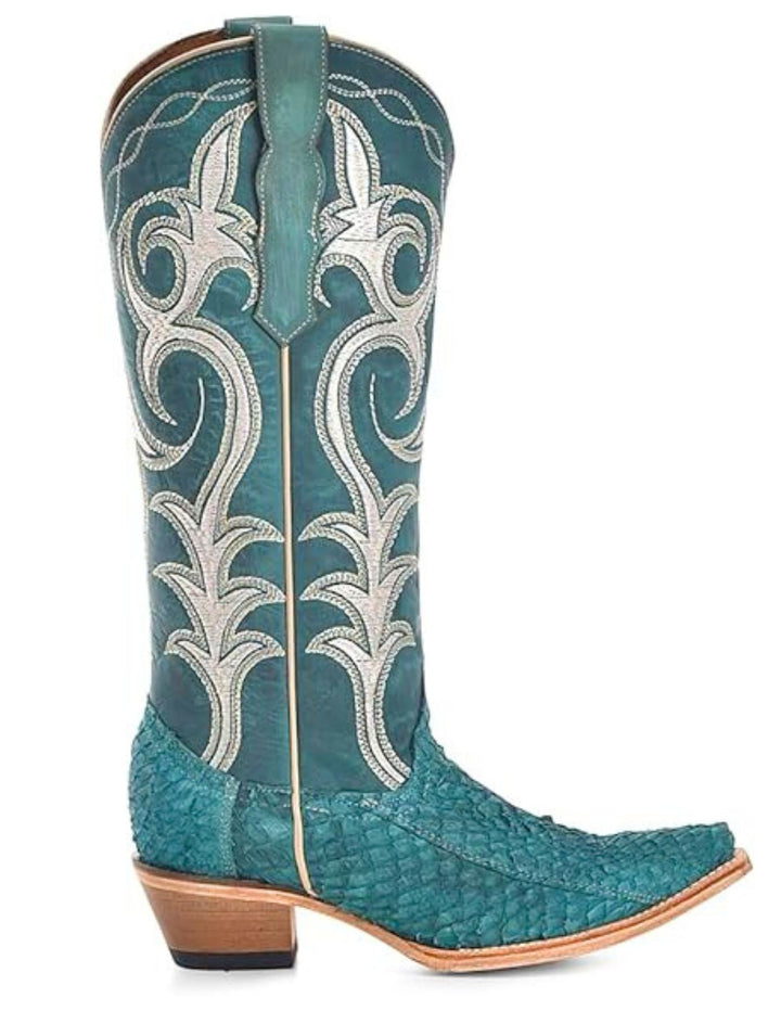 Circle G Womens Turquoise Fish Tall Top Boots