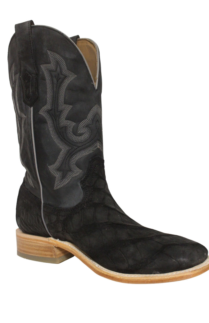 Corral Mens Black Alligator Square Toe Boots