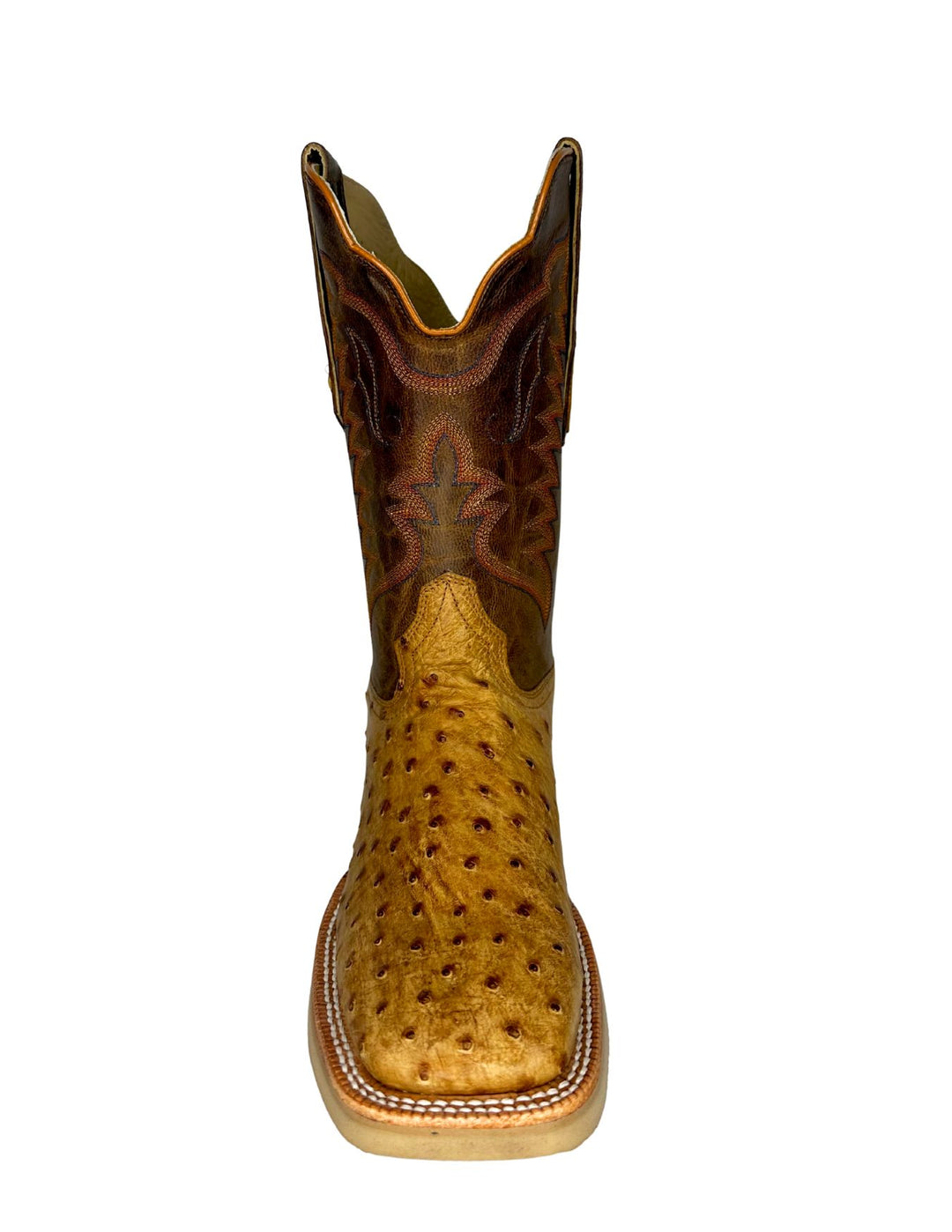 R. Watson Mens Antique Saddle Full Quill Ostrich Boots