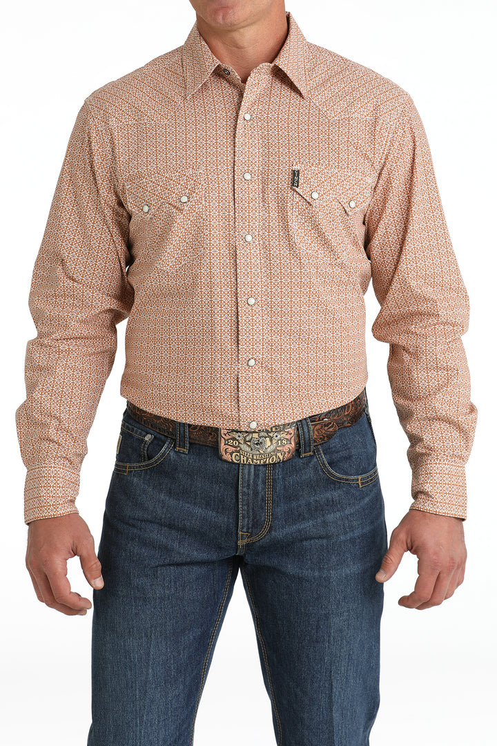 Cinch Mens Gold Modern Fit Long Sleeve Shirt