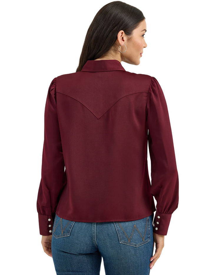 Wrangler Womens Satin Rodeo Blouse