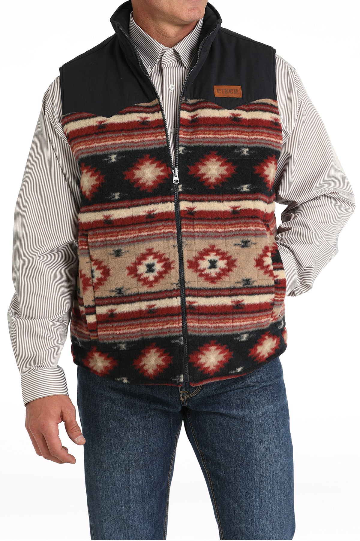 ジャケット・アウター REBELS QUILT VEST Paisley Lined Rebel Vest - Fox Creek Leather