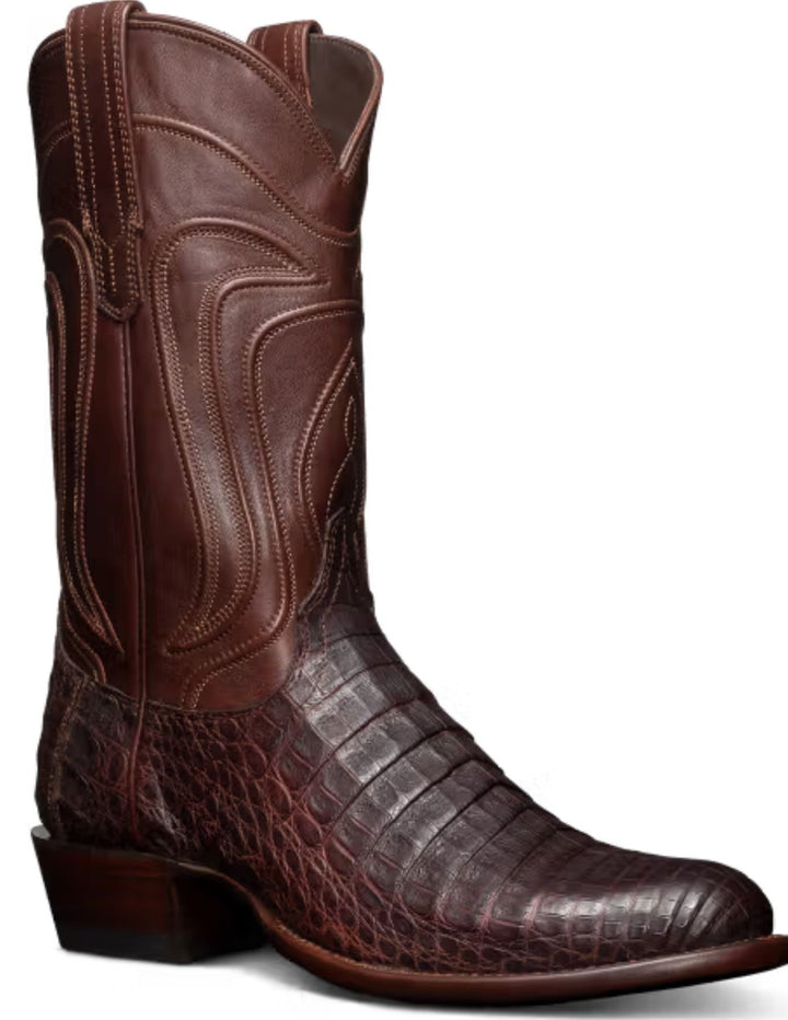 Tecovas Mens The Dillon Mahogany Caiman Boots