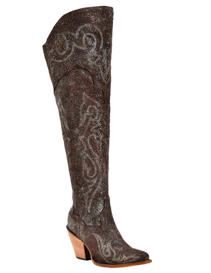 Corral Womens Brown Sliver Metallized Boots