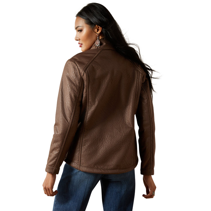 Ariat Womens Logo Softshell Faux Leather Jacket