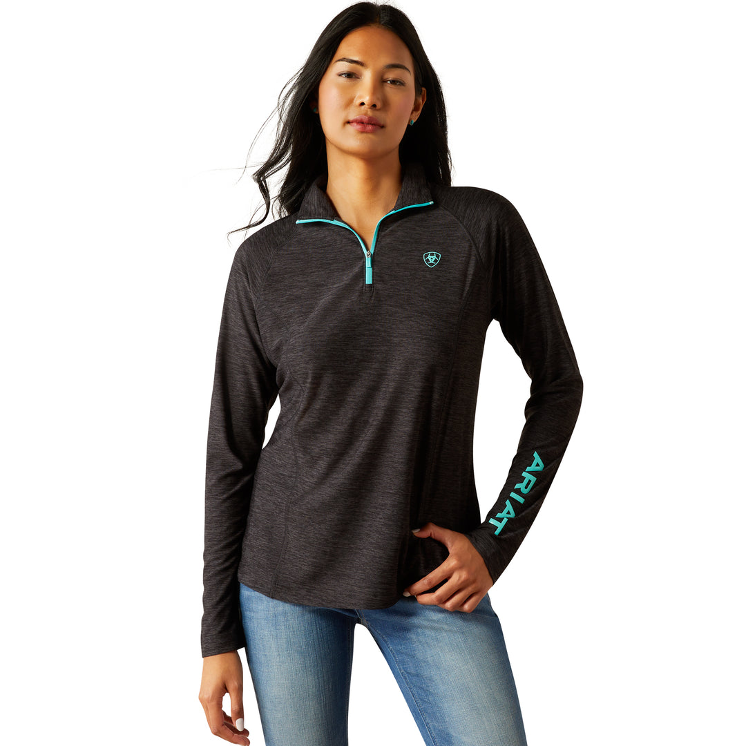 Ariat Womens Black Laguna Quarter Zip Top