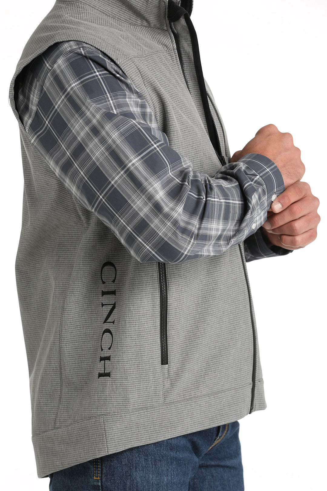 Cinch Mens Grey Logo Bonded Vest