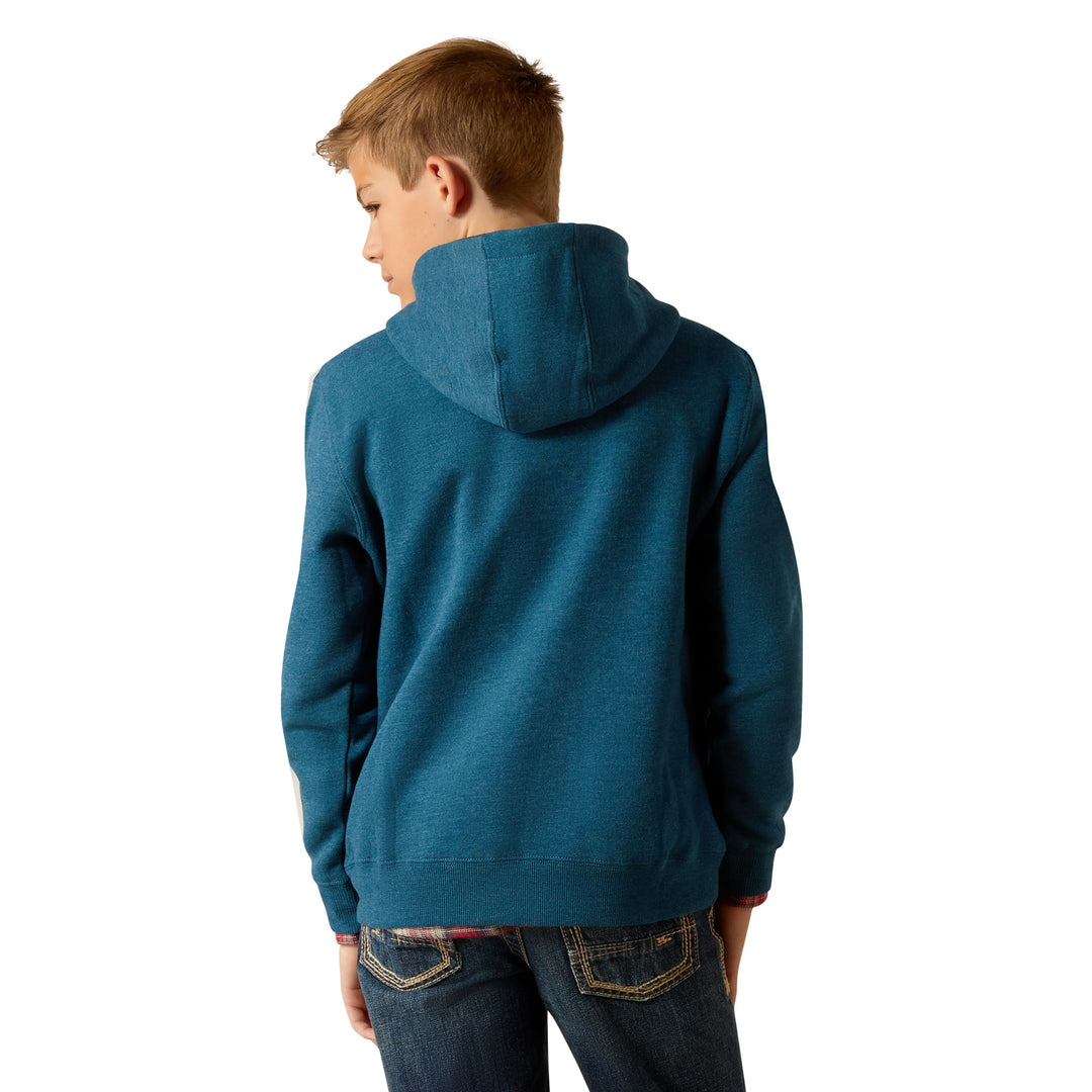 Ariat Boys Bison Plains Blue Hoodie