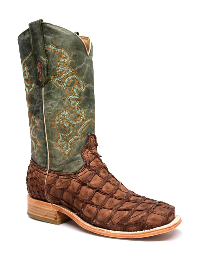 Corral Mens Brown and Turquoise Fish Boots