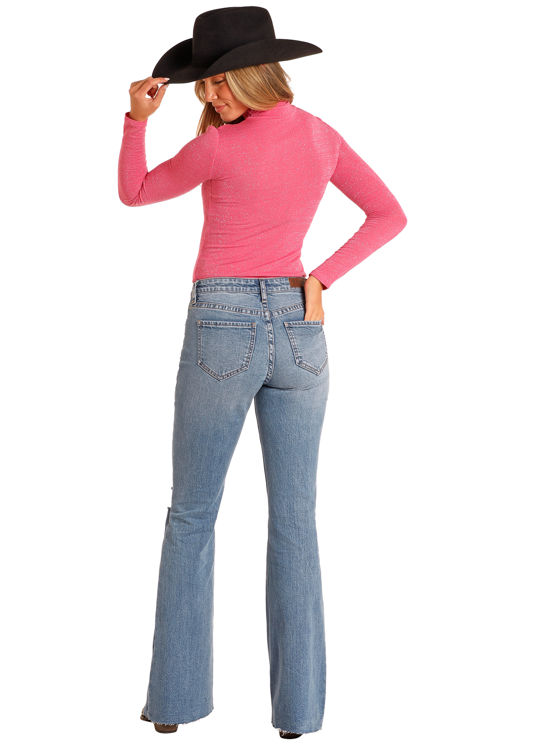 Panhandle Slim Womens Pink Turtleneck Top