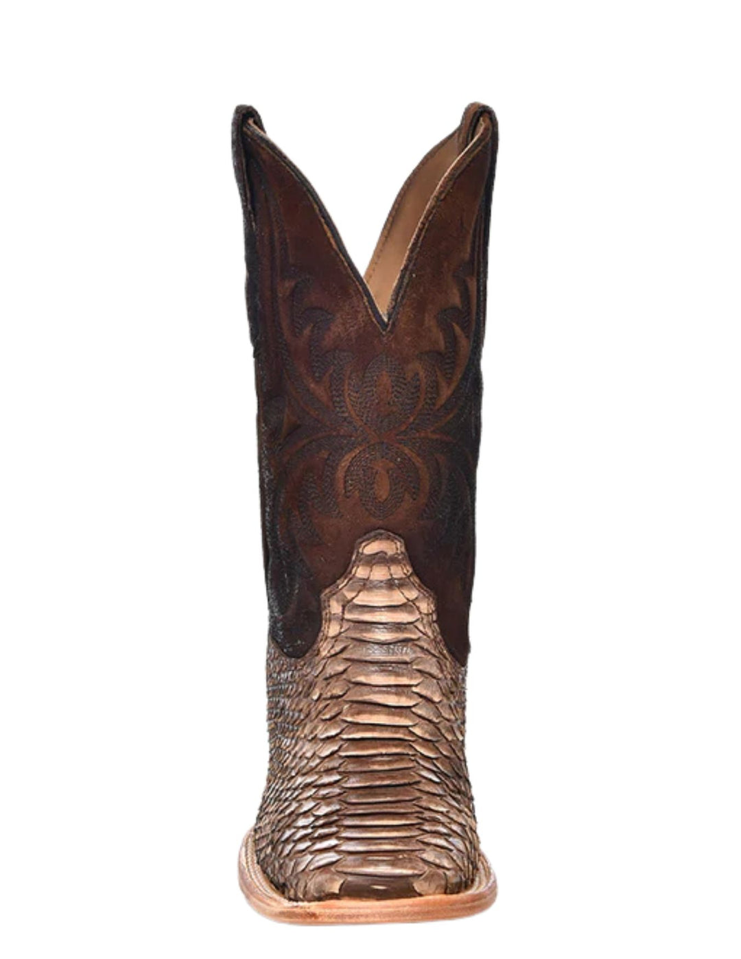 Corral Mens Brown Python Wide Square Toe Boots