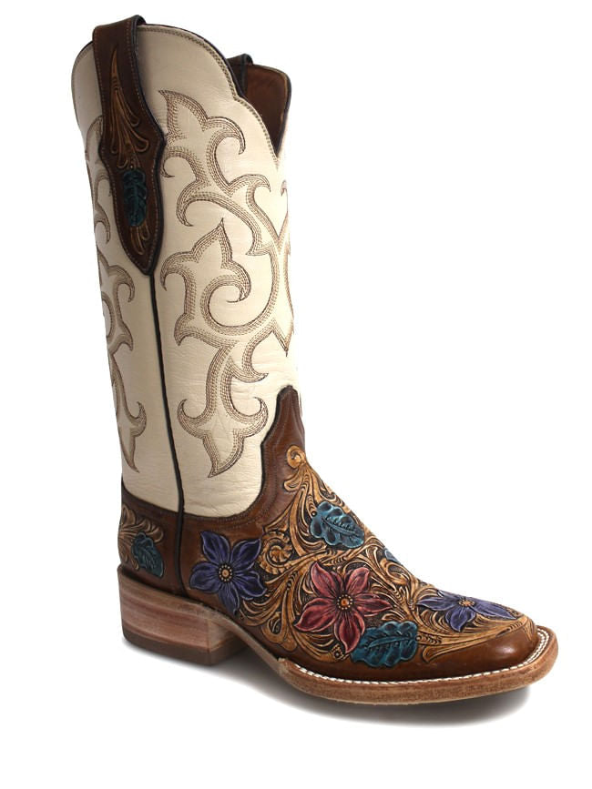 Black Jack Womens Hand Tooled Paloma Boots