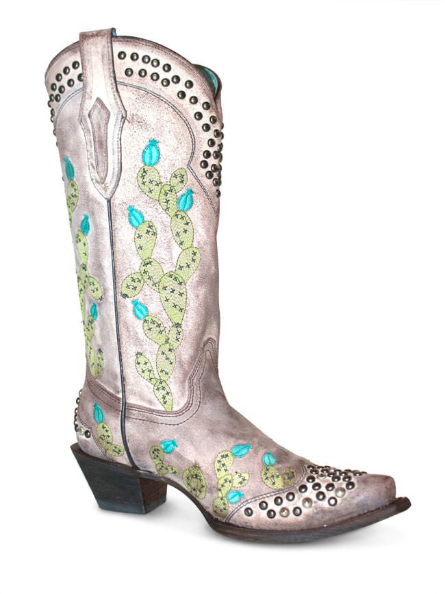 Ladies Corral Tobac Nopal Embroidery and Studs