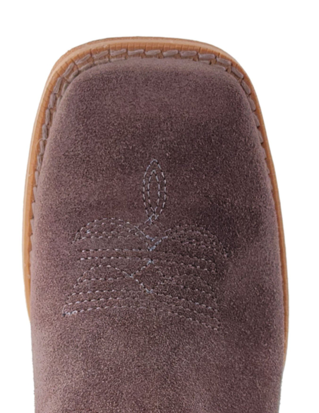 R, Watson Kids Charcoal Roughout Wide Square Toe Boots