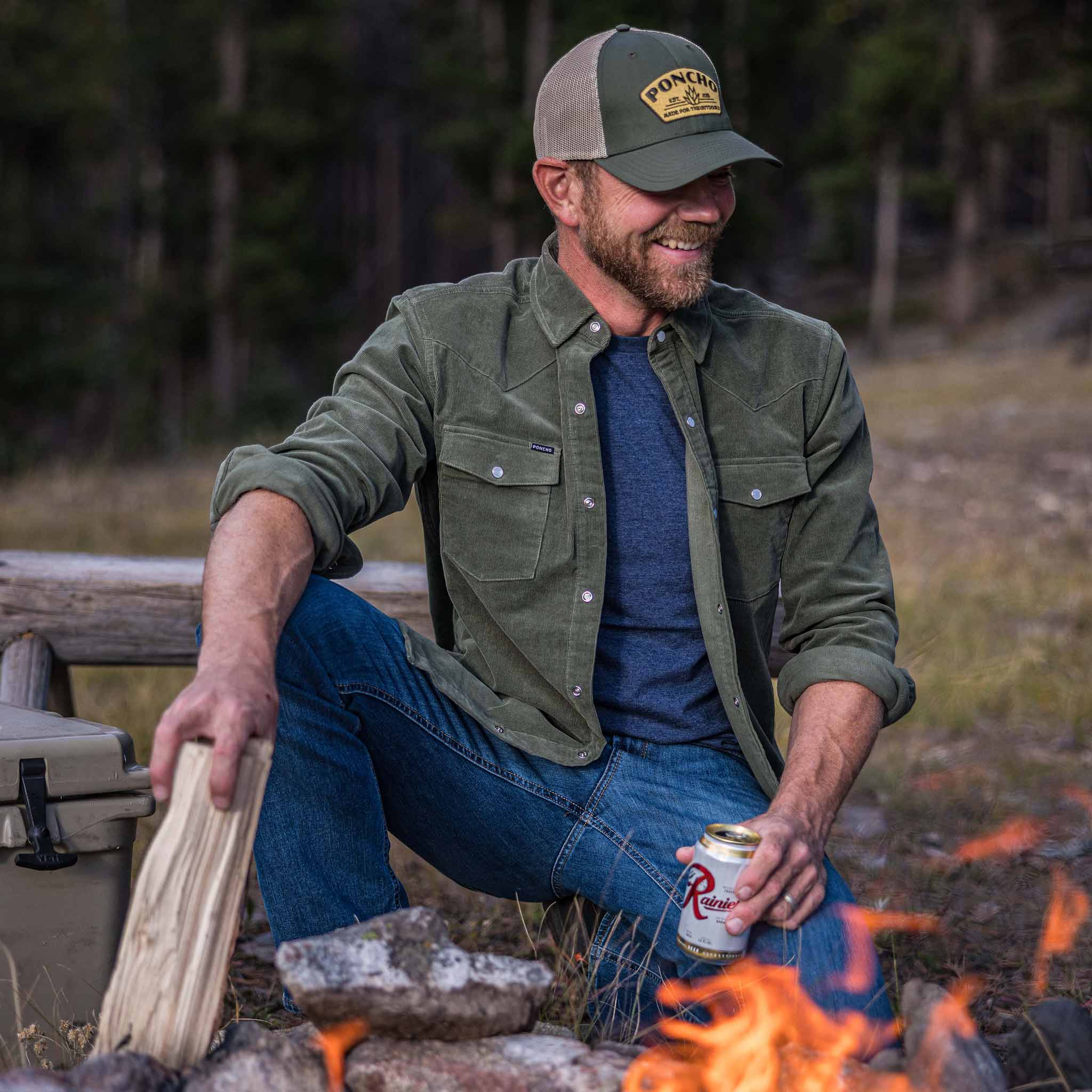 Poncho Mens The Zilker Olive Corduroy Shirt – Texas Boot Company