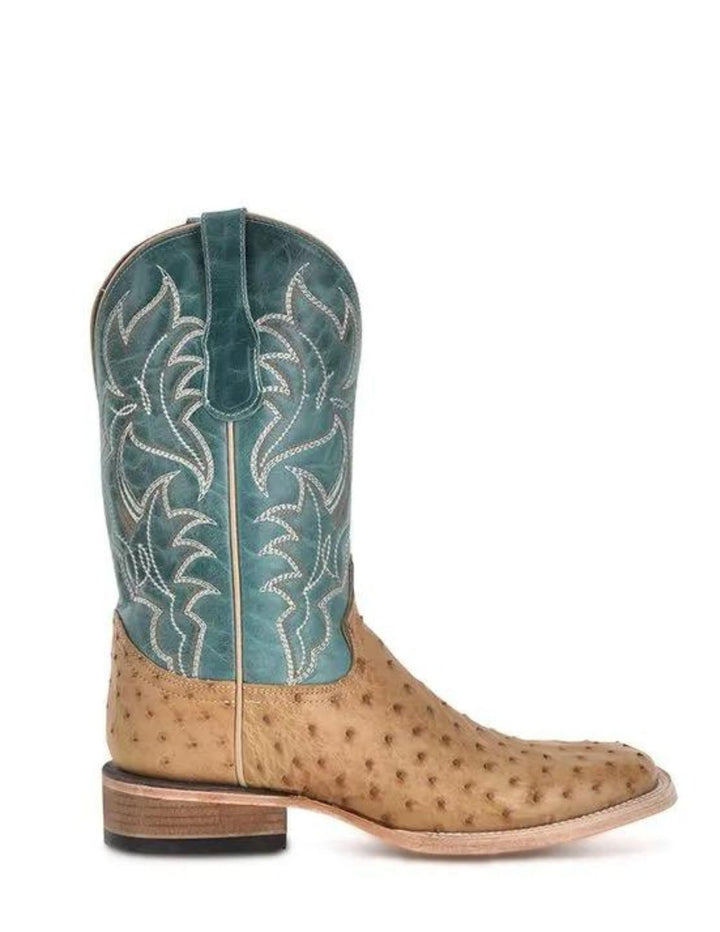 Corral Mens Sand Blue Ostrich Boots