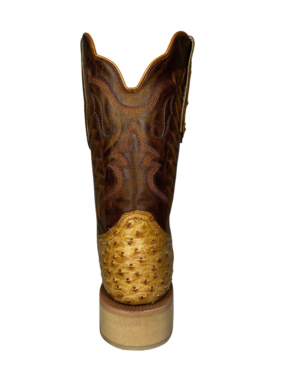 R. Watson Mens Antique Saddle Full Quill Ostrich Boots