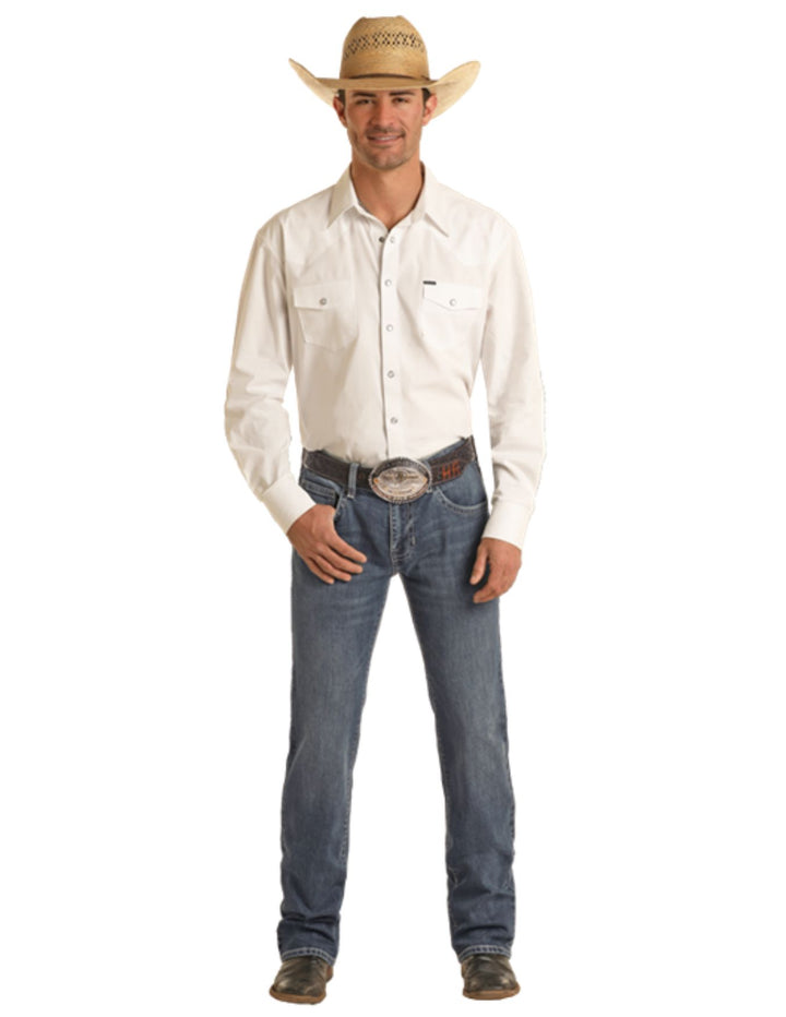 Panhandle Slim Mens Ivory Stitch Revolver Jeans