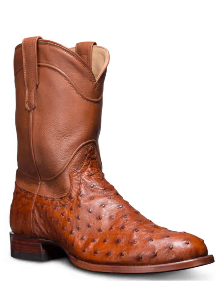 Tecovas Mens The Duke Pecan Ostrich Boots