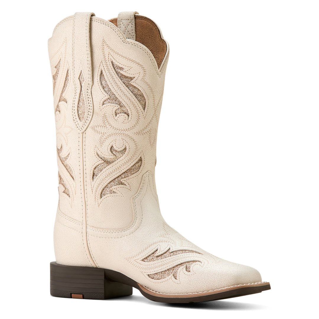 Ariat Womens Round Up Bliss Distressed Ivory Boots