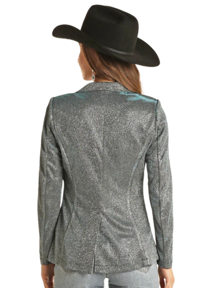 Panhandle Slim Womens Turquoise Iridescent Blazer