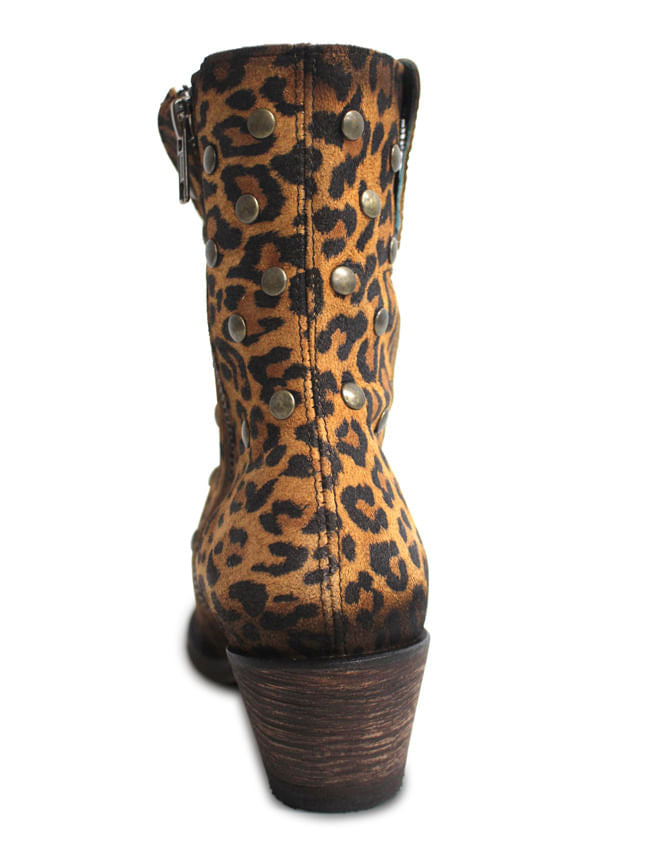 Corral Womens Sueded Leopard Print Zip Boots