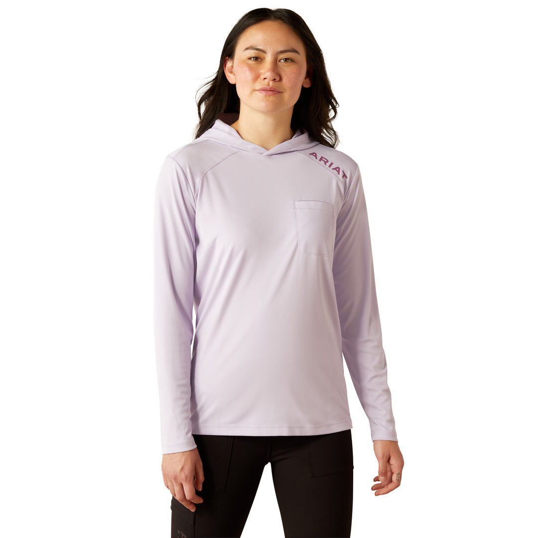 Ariat Womens Lilac Rebar Sunblocker Hooded T-Shirt