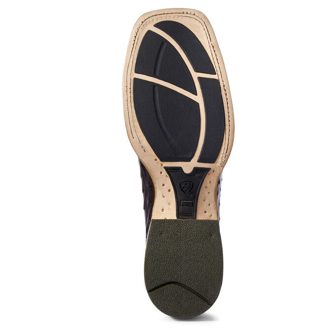 Mens Ariat Dark Brown Full Quill Ostrich Cowboy Boots