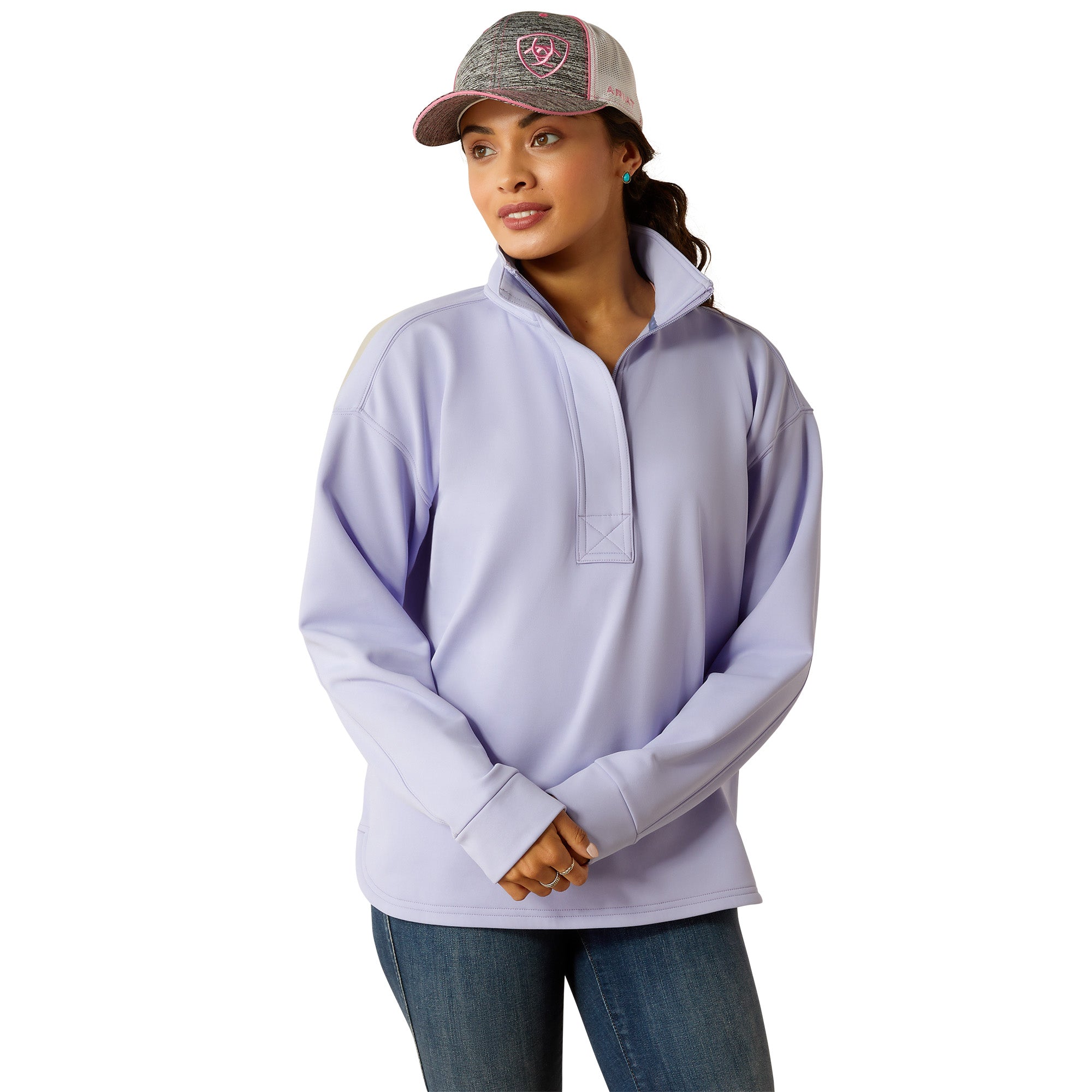 Ariat Womens Lavender Breeze Logo 1/2 Zip Sweatshirt – Texas Boot