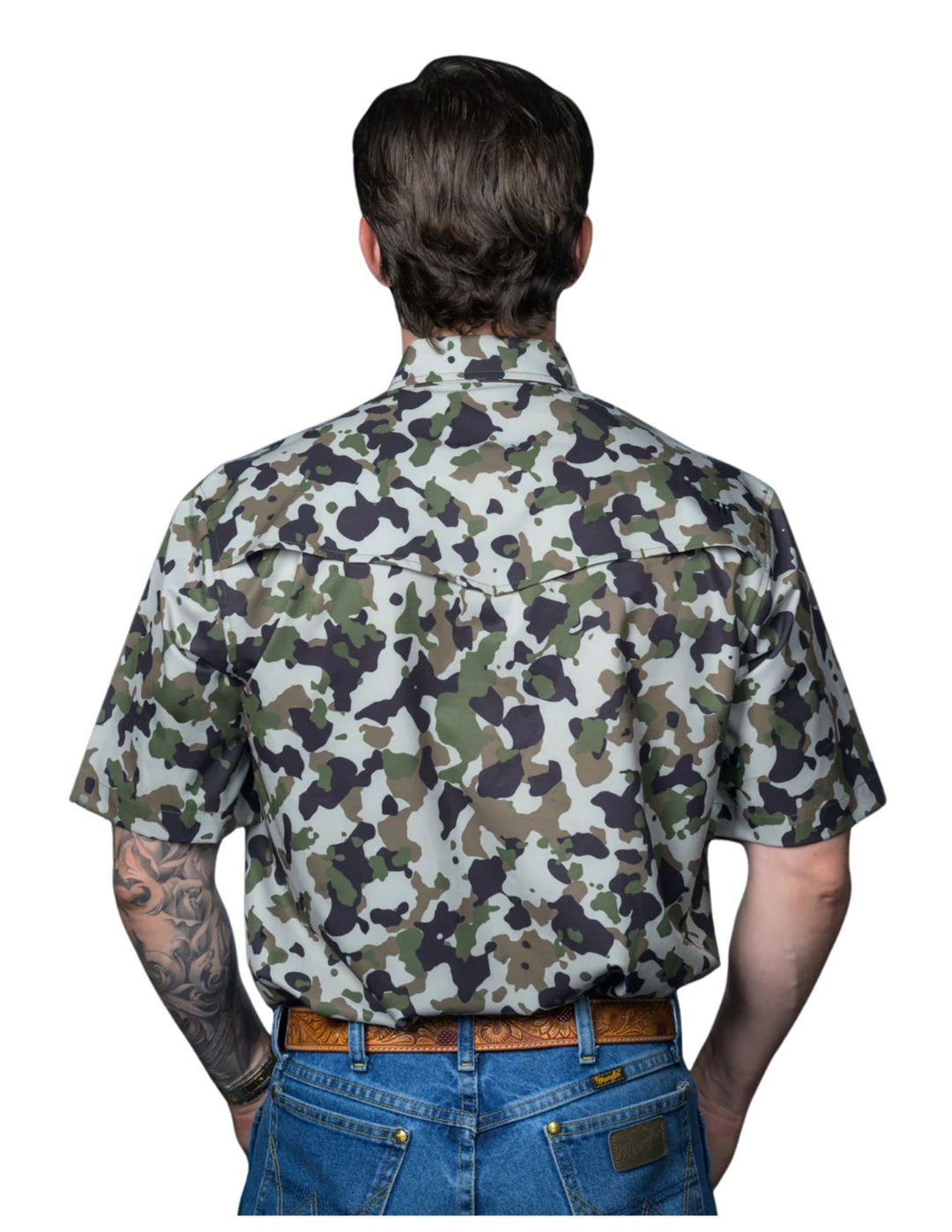 Ferrell Mens Camo Short Sleeve Snap Shirt