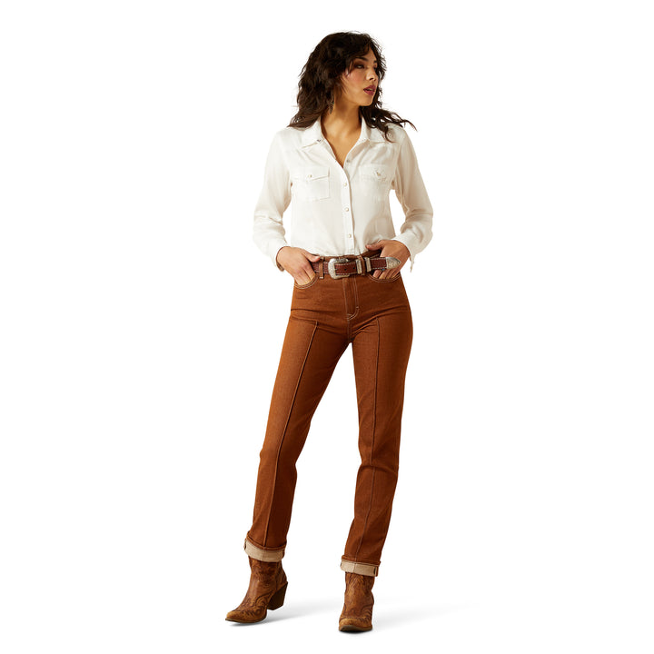Ariat Womens Pecan Ultra High Rise Relaxed Straight Leg Jean