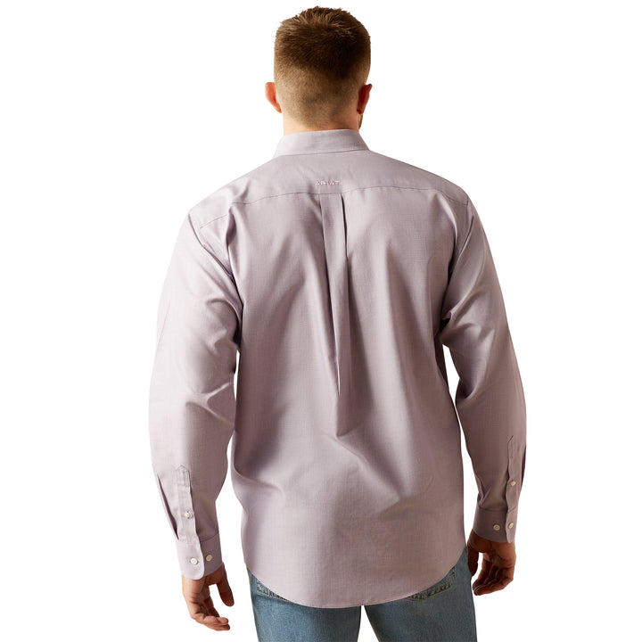 Ariat Mens Lilac Wrinkle Free Solid Classic Fit Shirt