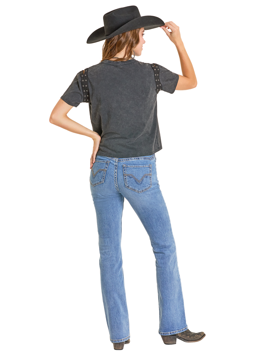 Panhandle Womens Ramble On Black Graphic Tee