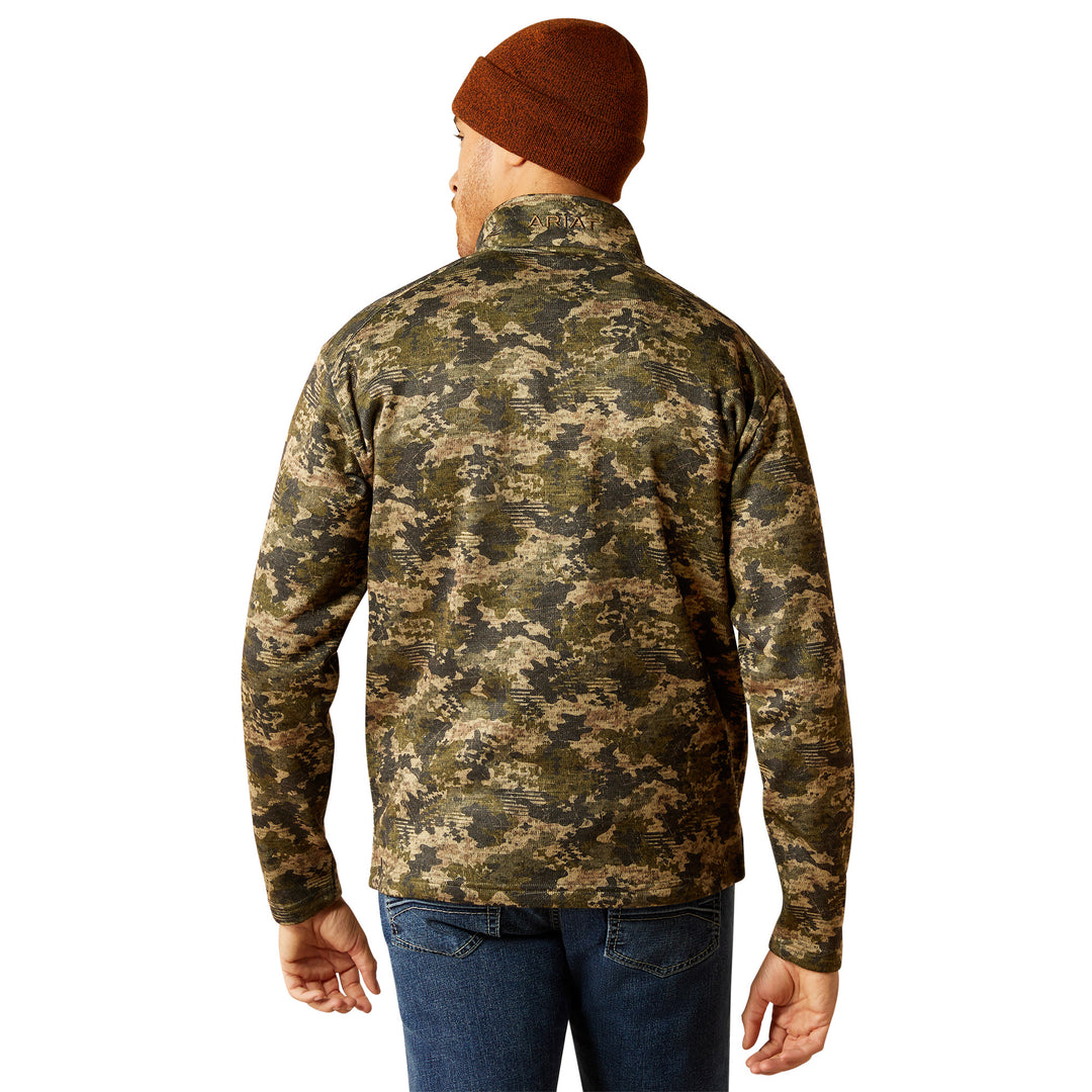 Ariat Mens Caldwell Camo Quarter Zip Sweater